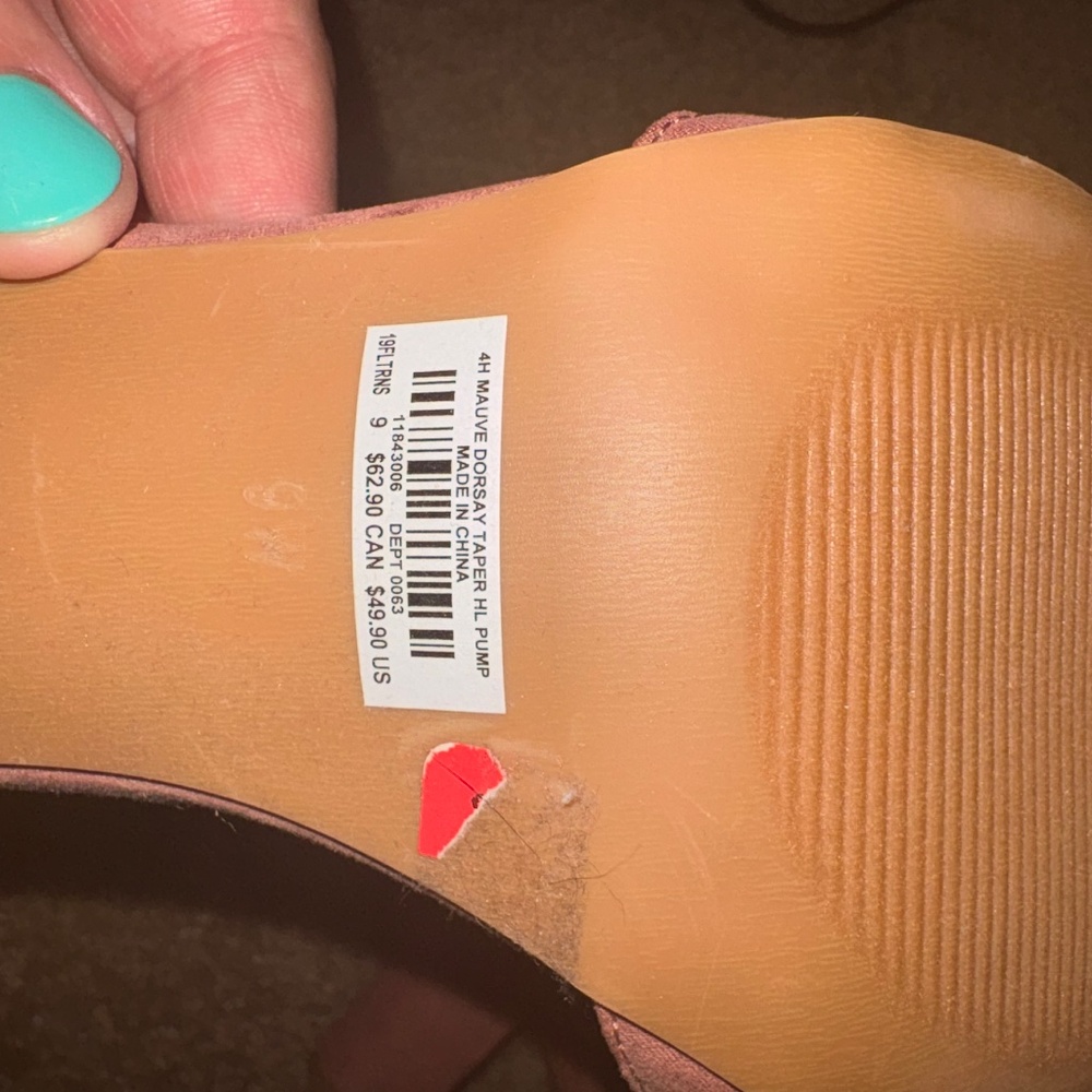 Torrid Pink Nude Suede Taper Pump Heels size 9W - Picture 4 of 4